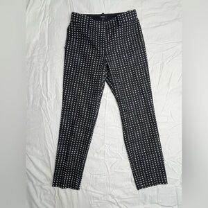 Theory Black Pants with Teal Square Pattern